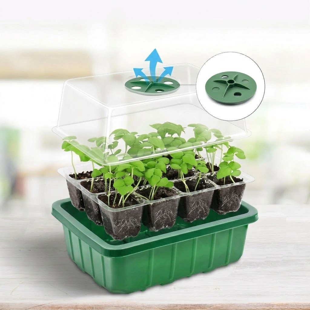 Humidity Dome Kit - ถาดเพาะเมล็ดแบบปรับความชื้นได้พร้อมไฟปลูกต้นไม้ ชุดถาดเพาะเมล็ดแบบยกสูงเพื่อการเพาะปลูกที่มีประสิทธิภาพ
